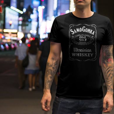 Чорна чоловіча футболка "SamoGonka", S
